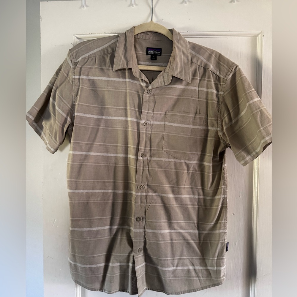 Patagonia Men's Tan Striped Shirt